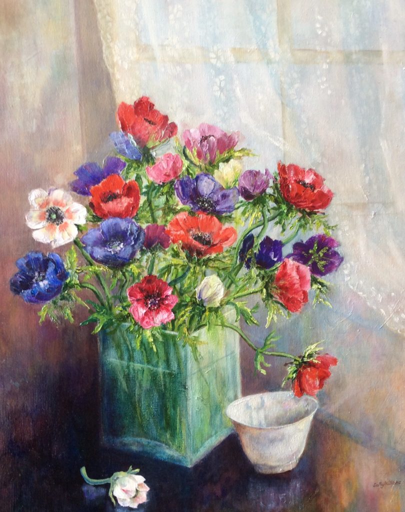 Anemones painting by Sally Williams