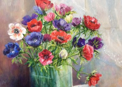 Anemones painting by Sally Williams
